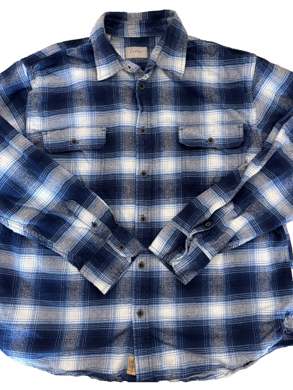 Jachs Men's Long Sleeve Flannel Shirt 2XL/XXL Blue Plaid